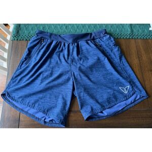 Korsa Road Runner Sports Womens Blue Space Dye Running Shorts Size Small Pockets